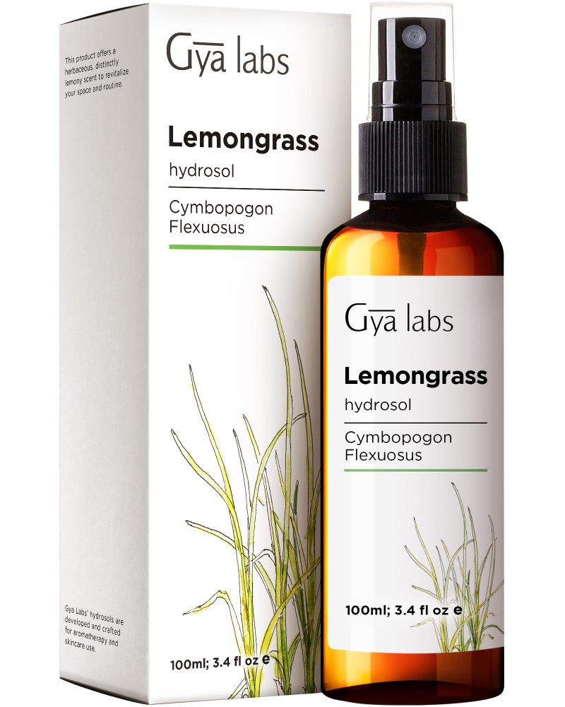 Gya Labs Lemongrass Hydrosol, 3.4 Fl Oz - Lemongrass Spray for Face, Skin, Body, Hair, Outdoor Use, Aromatherapy - Cultivated In Thailand With No Synthetic Additives - Image 1